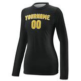 Custom Black Gold Women's Long-Sleeve Shirt