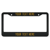 Custom Black Yellow License Plate Frame