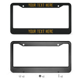 Custom Black Yellow License Plate Frame