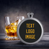 Custom Black Yellow Hip Flask