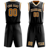 Custom Black Yellow Basketball Set
