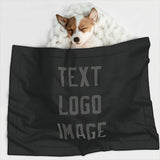 Custom Black Dark Grey Pet Blanket