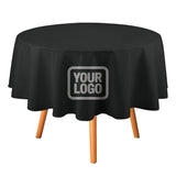 Custom Black Gray Round Table Cloth