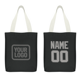 Custom Black Gray Canvas Tote Bag