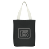 Custom Black Gray Canvas Tote Bag