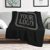 Custom Black Dark Grey Blanket