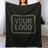 Custom Black Dark Grey Blanket