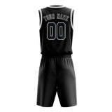 Custom Black Dark Grey Basketball Set