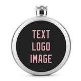Custom Black Light Pink Hip Flask