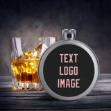 Custom Black Light Pink Hip Flask