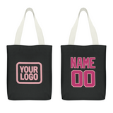 Custom Black Pink Canvas Tote Bag