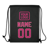 Custom Black Pink Drawstring Bag