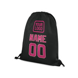 Custom Black Pink Drawstring Bag