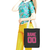 Custom Black Pink Canvas Tote Bag