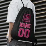 Custom Black Pink Drawstring Bag