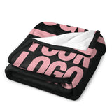 Custom Black Light Pink Blanket