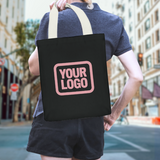 Custom Black Pink Canvas Tote Bag