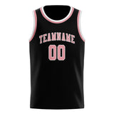 Custom Black & Light Pink Colors Design Sports Basketball Jersey