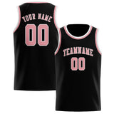 Custom Black & Light Pink Colors Design Sports Basketball Jersey