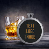 Custom Black Khaki Hip Flask