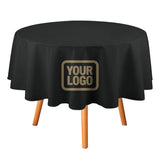 Custom Black Light Khaki Round Table Cloth