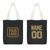 Custom Black Light Khaki Canvas Tote Bag