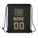 Custom Black Light Khaki Drawstring Bag