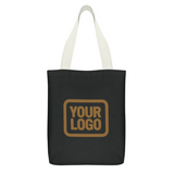 Custom Black Light Khaki Canvas Tote Bag
