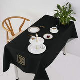 Custom Black Khaki Square Table Cloth