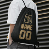 Custom Black Light Khaki Drawstring Bag