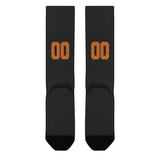 Custom Black Orange Knee-High Sock