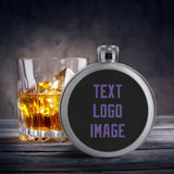 Custom Black Light Purple Hip Flask