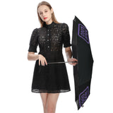 Custom Black Light Purple Automatic Umbrella