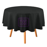 Custom Black Purple Round Table Cloth
