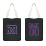 Custom Black Purple Canvas Tote Bag