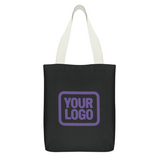 Custom Black Purple Canvas Tote Bag
