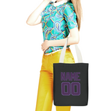 Custom Black Purple Canvas Tote Bag