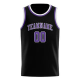 Custom Black & Light Purple Colors Design Sports Basketball Jersey