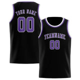 Custom Black & Light Purple Colors Design Sports Basketball Jersey