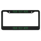 Custom Black Emerald Green License Plate Frame