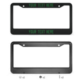 Custom Black Emerald Green License Plate Frame