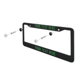 Custom Black Emerald Green License Plate Frame