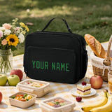Custom Black Emerald Green Lunch Bag