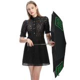 Custom Black Emerald Green Automatic Umbrella