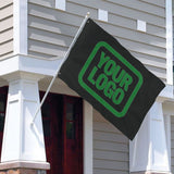 Custom Black Emerald Green Flag