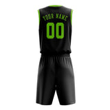 Custom Black Emerald Green Basketball Set