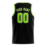 Custom Black & Emerald Green Colors Design Sports Basketball Jersey