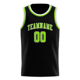 Custom Black & Emerald Green Colors Design Sports Basketball Jersey