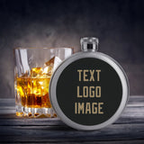 Custom Black Light Khaki Hip Flask