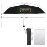 Custom Black Light Khaki Automatic Umbrella